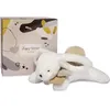 Image de Doudou Et Compagnie - Peluche Lapin -25 Cm - Blanc/sable - Lapin Pompon Naturel