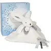 Image de Doudou Et Compagnie - Doudou Lapin - 25 Cm - Blanc/bleu - Lapin Pompon Blanc