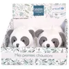 Image de Chaussons bébé Doudou & compagnie Unicef - Panda Roux - blanc - hochet intégré