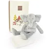 Image de Doudou elephant gris avec mouchoir - sweety - 25 cm