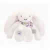Image de Doudou et Compagnie - Peluche Lapin Fleurette blanc 25 cm