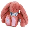 Image de Doudou et Compagnie - Peluche Lapin Fleurette terracotta 25 cm