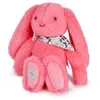 Image de Peluche Lapin Fleurette Corail - 25 cm