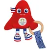 Image de Hochet mascotte jeux olympiques 2024 avec anneau en bois - 17 cm