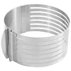 Image de Cercle à génoise en inox - SCRAPCOOKING - Extensible de 16 à 20cm - Hauteur 8.5cm - 6 fentes
