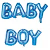 Image de Ballons aluminium lettres Baby Boy bleu 118 x 24 cm - Bleu foncé