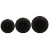 Image de Set de 3 éventails - PARTY PRO - 913404 - Noir & bordure or - Papier de soie - Ø 23/32/40 cm