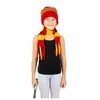 Image de Ensemble bonnet et écharpe rayé en tricot pour enfant - Jaune et multicolore