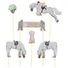 Image de Décorations pour gâteaux Cheval damour - PARTY PRO - Lot de 6 - Gris - Blanc