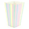 Image de 8 Boîtes à pop corn arc-en-ciel et or 12 5 x 7 cm - Multicolore