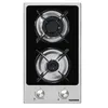 Image de Table de cuisson gaz TELEFUNKEN TKGOG2X - 2 foyers - Noir et Inox - Allumage électronique