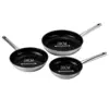 Image de Noir Set 20cm - 24cm - 28cm Venteo -poele Inox 20/24/28cm Poele Induction Rev