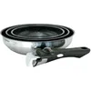 Image de Noir SET 20cm 24cm 28cm VENTEO Poele Inox 20/24/28cm Poele Induction Revêtement Céramique Anti Adhérence Sans PFOA