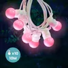 Image de Guirlande Guinguette IP65 Guirlande Lumineuse Extérieur Rose 10M Câble Blanc