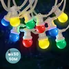 Image de Kit Guirlande Guinguette IP65 Guirlande Lumineuse 50M Multicolore Câble Blanc