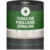 Image de Toile de Paillage 100g/m² Geotextile Anti Repousse 50M pour Jardin Potager Bache anti Mauvaises Herbes 80g