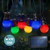 Image de Guirlande Guinguette Solaire Guirlande Lumineuse Multicolore 10M avec 3M de Câble Rallonge