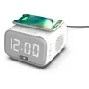 Image de Réveil chargeur enceinte - EVOOM - EV304601 - Blanc avec chargeur sans fil et enceinte intégrée