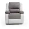 Image de Relaxxo - fauteuil relaxation 1 place microfibre et simili leo - blanc et gris