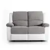 Image de Relaxxo - canapé relaxation 2 places microfibre et simili leo - blanc et gris