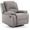 Image de Fauteuil Relaxation 1 place Microfibre Grise LEO - L88 x 93 x 96cm - LOUNGITUDE