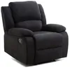Image de Fauteuil Relaxation 1 place Microfibre Noire LEO - L88 x 93 x 96cm - LOUNGITUDE