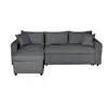 Image de Canapé D'angle Maria Réversible Et Convertible Avec Coffre En Tissu - Gris Foncé
