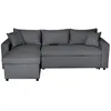 Image de Canapé dangle 3 places MARIA Réversible et convertible avec Coffre en tissu - Gris foncé - L227 x P146 x H81cm - LOUNGITUDE