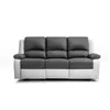 Image de Canapé Relaxation 3 places Simili cuir LEO - Blanc et gris - L193 x 93 x 96cm - LOUNGITUDE