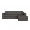 Image de Canapé d'angle fuji xl convertible avec coffre en tissu - angle droit, gris foncé