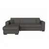 Image de Canapé d'angle fuji xl convertible avec coffre en tissu - angle gauche, gris foncé