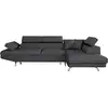 Image de Canapé d'angle rio convertible avec coffre en tissu - angle droit, gris foncé