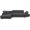 Image de Canapé dangle gauche 5 places RIO convertible avec coffre en tissu - Gris foncé - L271 x P192 x H70cm - LOUNGITUDE