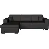 Image de Canapé dangle gauche 4 places FUJI XL convertible avec coffre en simili - Gris foncé - L262 x 157 x 83cm - LOUNGITUDE