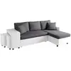 Image de Canapé d'angle réversible oslo avec coffre et poufs gauche en bi-matière