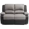 Image de Relaxxo - Canapé Relaxation 2 Places Microfibre Et Simili Leo - Gris Et Noir