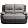 Image de Canapé Relaxation 2 places Microfibre et Simili LEO - Gris et Noir - L143 x 93 x 96cm - LOUNGITUDE