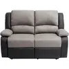 Image de Relaxxo - canapé relaxation 2 places microfibre et simili leo - gris et noir