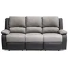 Image de Canapé Relaxation 3 places Microfibre et Simili LEO - Gris et Noir - L193 x 93 x 96cm - LOUNGITUDE
