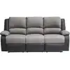 Image de Relax canapé de relaxation 3 places - simli noir et tissu gris - l190 x p93 cm