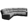 Image de Canapé dAngle de Relaxation OSCAR 5 places bi-matière - Gris/Noir - L238 x P238 x H99cm - LOUNGITUDE