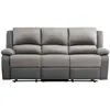 Image de Canapé Relaxation 3 places Microfibre et Simili LEO - Gris - L193 x 93 x 96cm - LOUNGITUDE