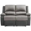 Image de Canapé Relaxation 2 places Microfibre et Simili LEO - Gris - L143 x 93 x 96cm - LOUNGITUDE