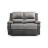 Image de Relaxxo - canapé relaxation 2 places microfibre et simili leo - gris