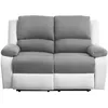 Image de Canapé de Relaxation électrique 2 places Microfibre et Simili LEO - Blanc et gris - L143 x 93 x 96cm - LOUNGITUDE