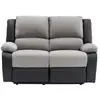 Image de Relaxxo - canapé de relaxation électrique 2 places microfibre et simili leo - gris et noir