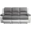 Image de Canapé de Relaxation électrique 3 places Microfibre et Simili LEO - Blanc et gris - L193 x 93 x 96cm - LOUNGITUDE