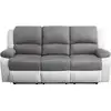 Image de Relaxxo - canapé de relaxation électrique 3 places microfibre et simili leo - blanc et gris