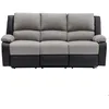 Image de Canapé de Relaxation électrique 3 places Microfibre et Simili LEO - Noir et gris - L193 x 93 x 96cm - LOUNGITUDE