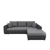 Image de Canapé dangle Droit 4 places SUZIE convertible en Simili et Microfibre - Gris et Noir - L246 x 188 x 80cm - LOUNGITUDE